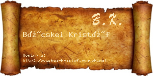 Böcskei Kristóf névjegykártya